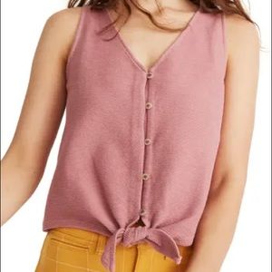Madewell Texture & Thread button-front tie tanktop